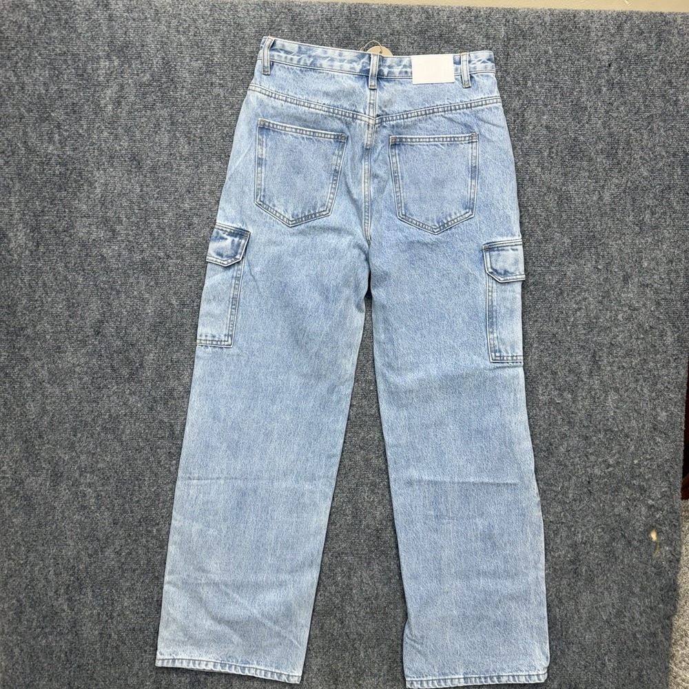 Meshki Jagger Relaxed Denim Cargo wide leg Jeans Women's size Small 30x31 - Picture 15 of 15